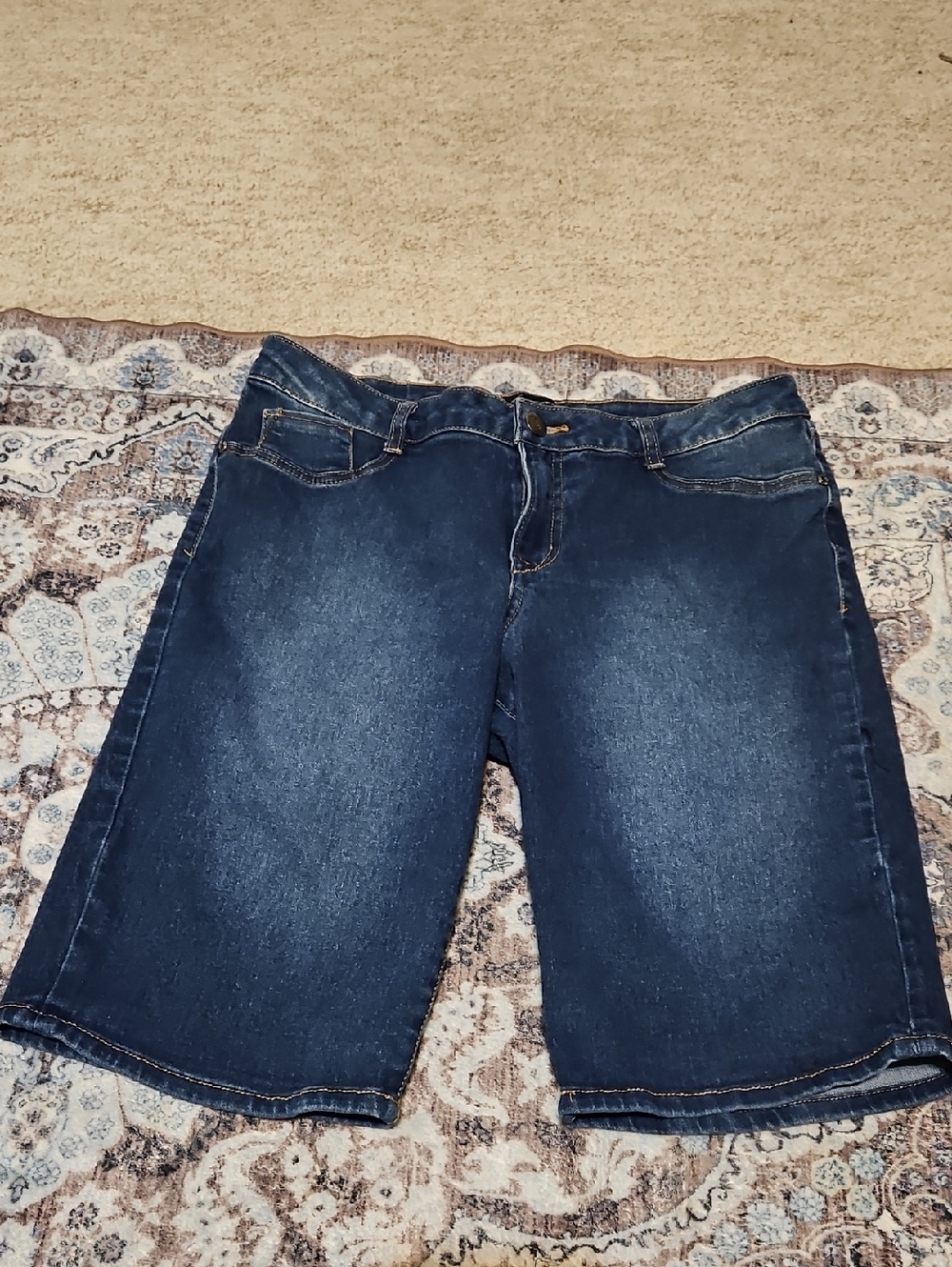 A3 Design Indigo Denim Bermuda Shorts